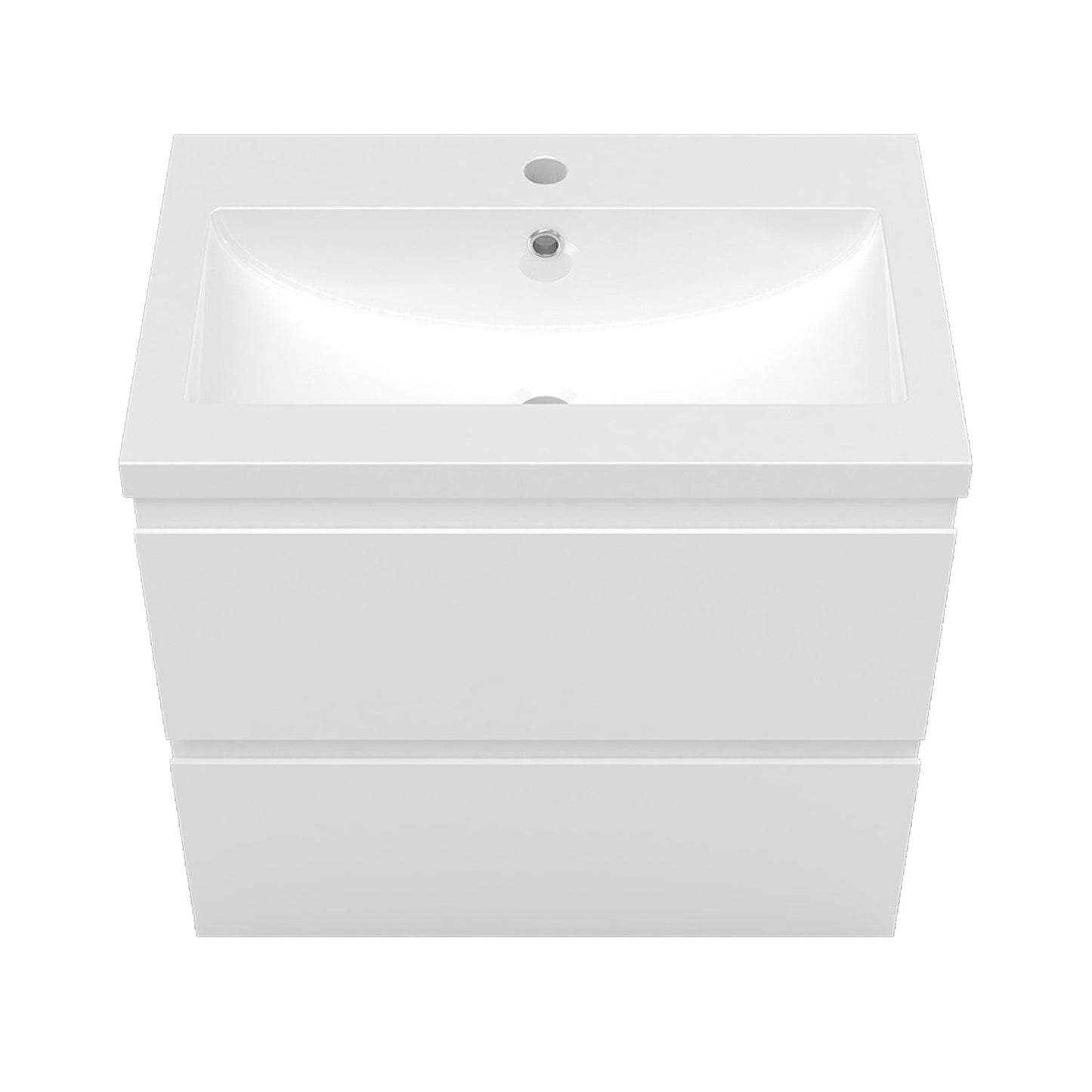 Meuble de salle de bain sous-vasque avec deux tiroirs de rangement et lavabo