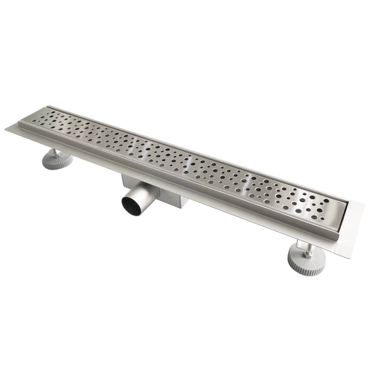 Caniveau de Douche Italienne Acier Inoxydable 60 70 80 90 cm Siphon Sol D'évacuation le Modèle O - vue 2