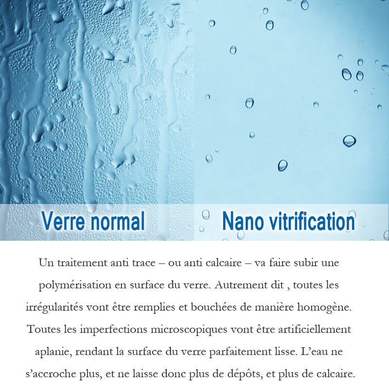 Retour fixe seul en verre securit transparent pour paroi de douche à l'italienne de 30-70-80-90cm