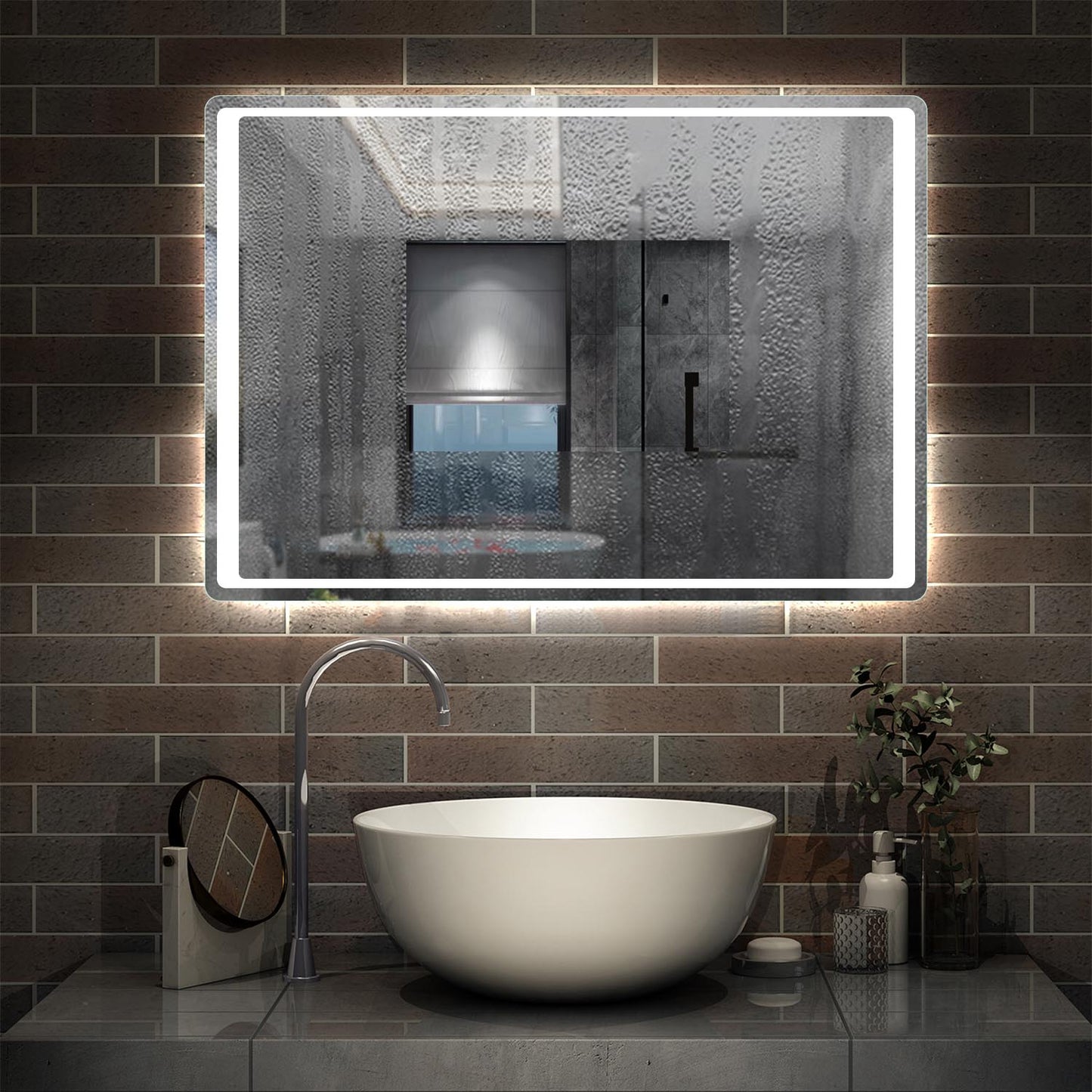miroir LED salle de bain antibuée activable par senseur de mouvement
