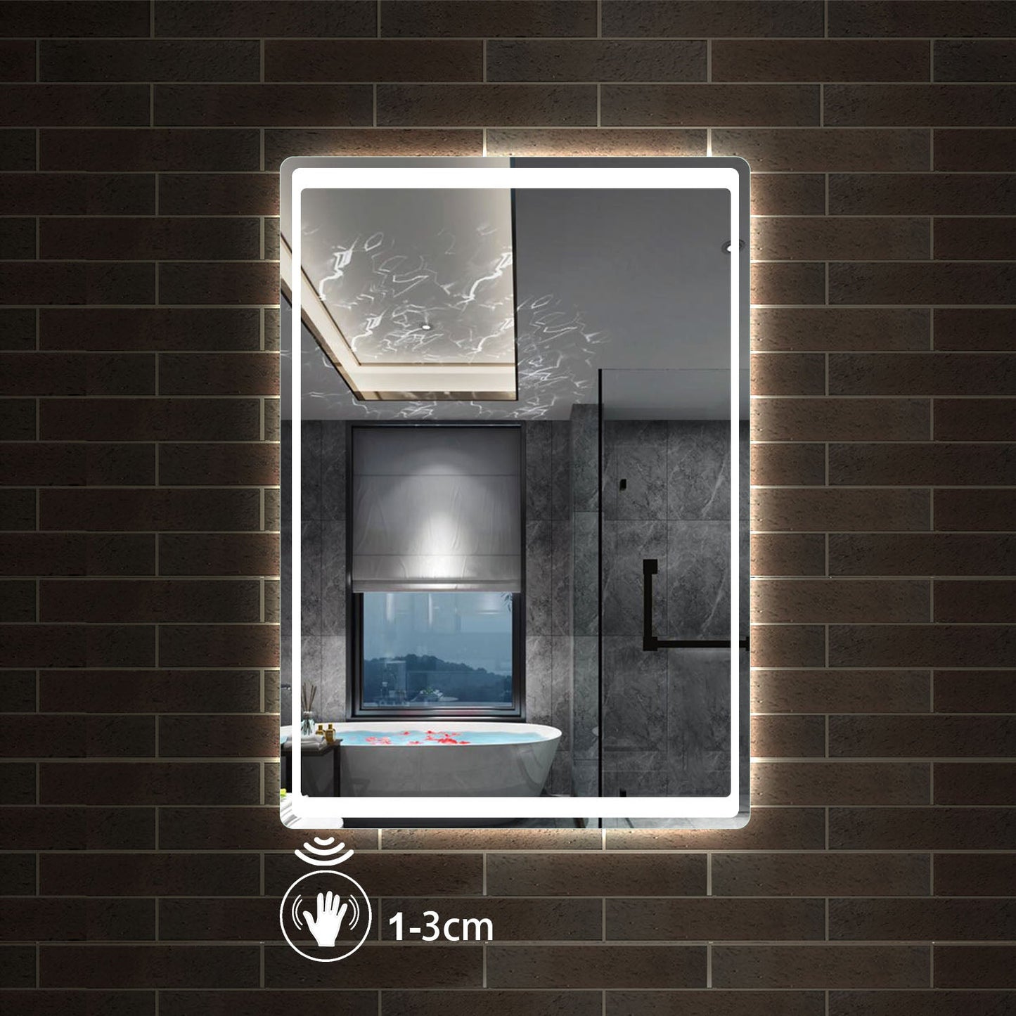 miroir led senseur de mouvement installation réversible