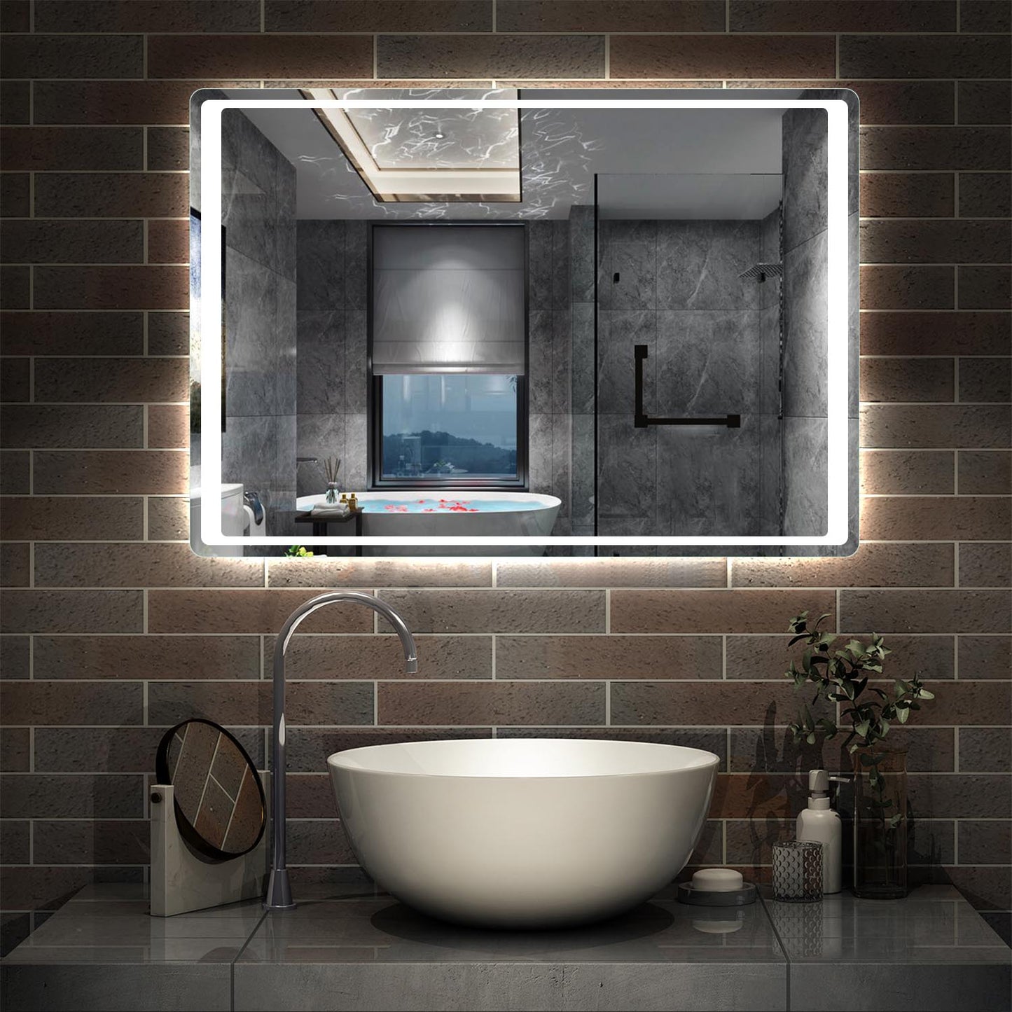 miroir salle de bain lumière led activable par senseur de mouvement
