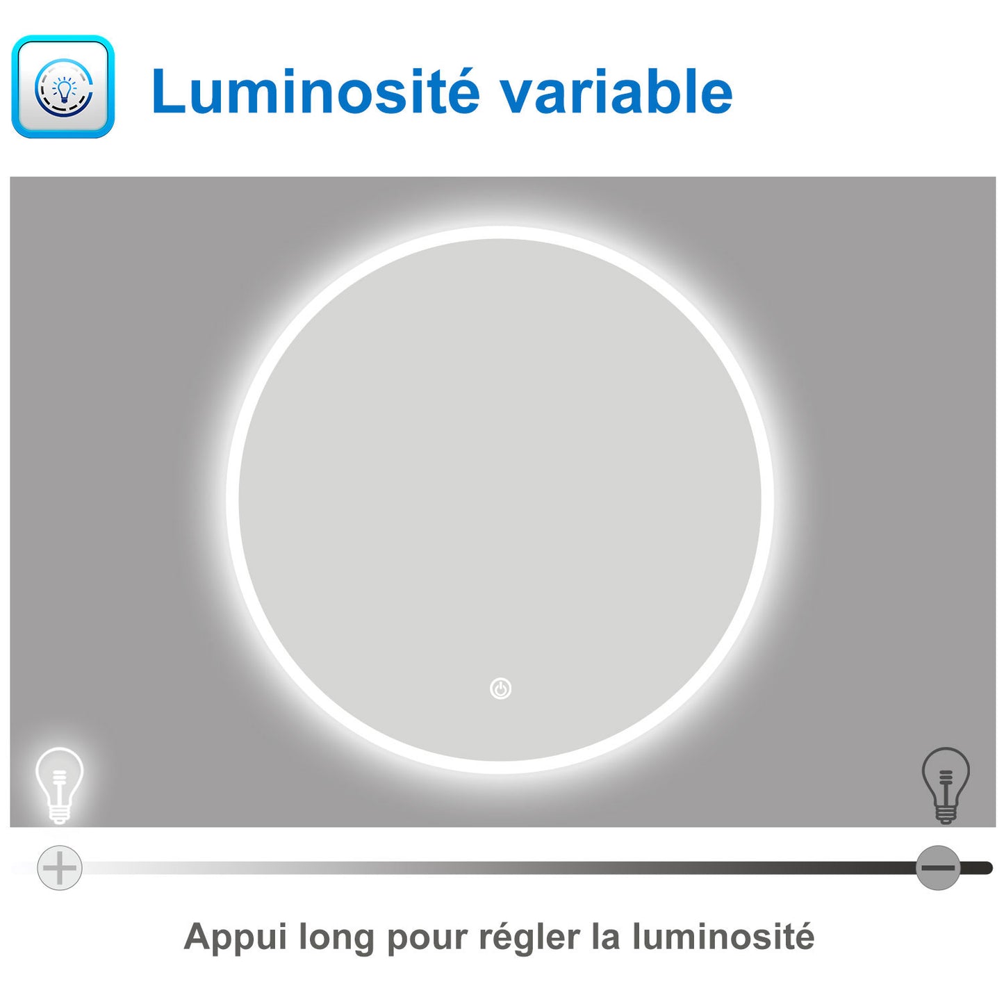 Miroir salle de bain ruban led 15mm antibuée
