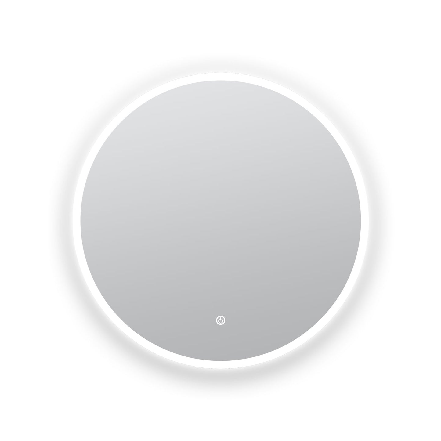 Miroir salle de bain circulaire avec ruban led activable via bouton tactile