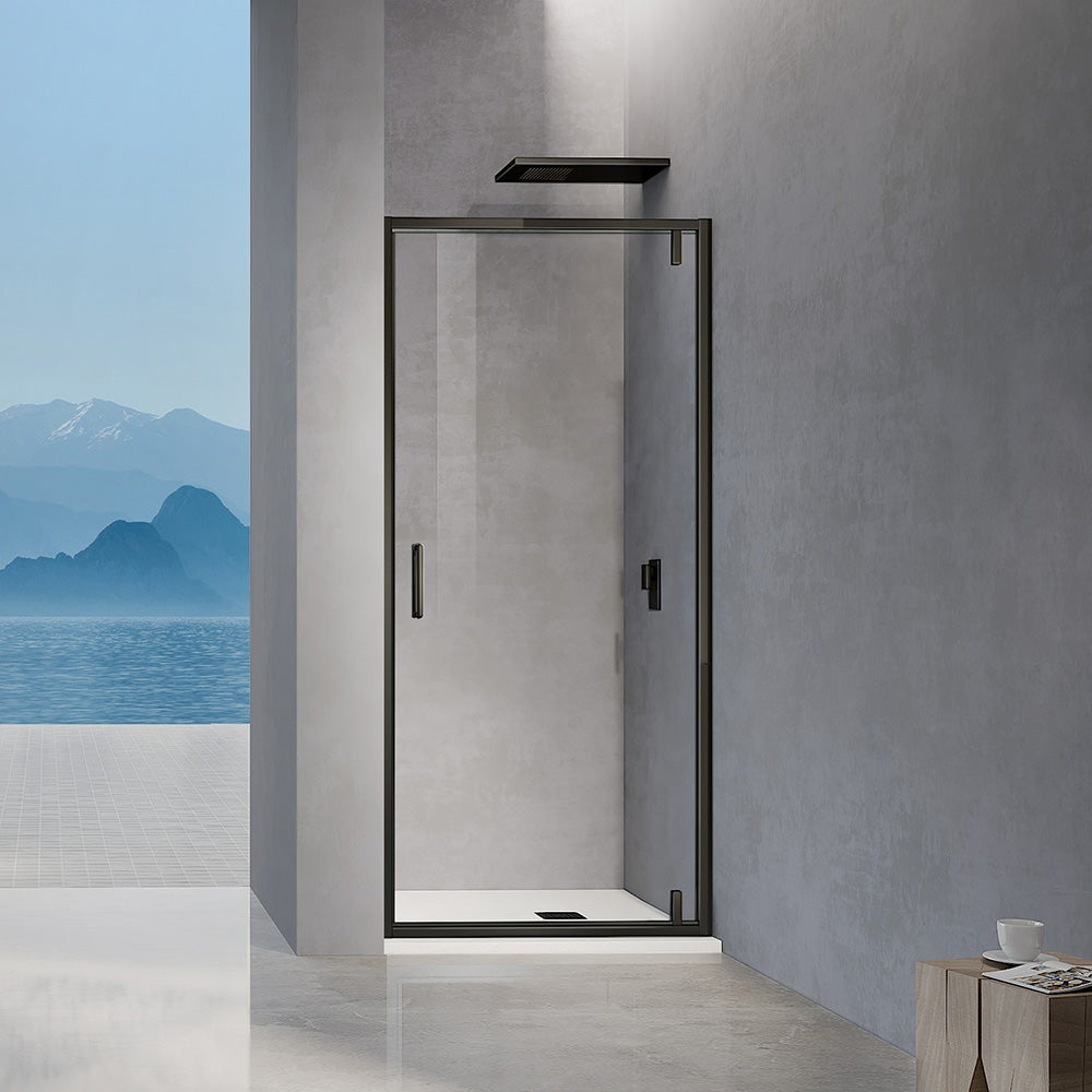 Porte de douche pivotante en 6mm transparent hauteur 185-195 cm - Ouverture 180°