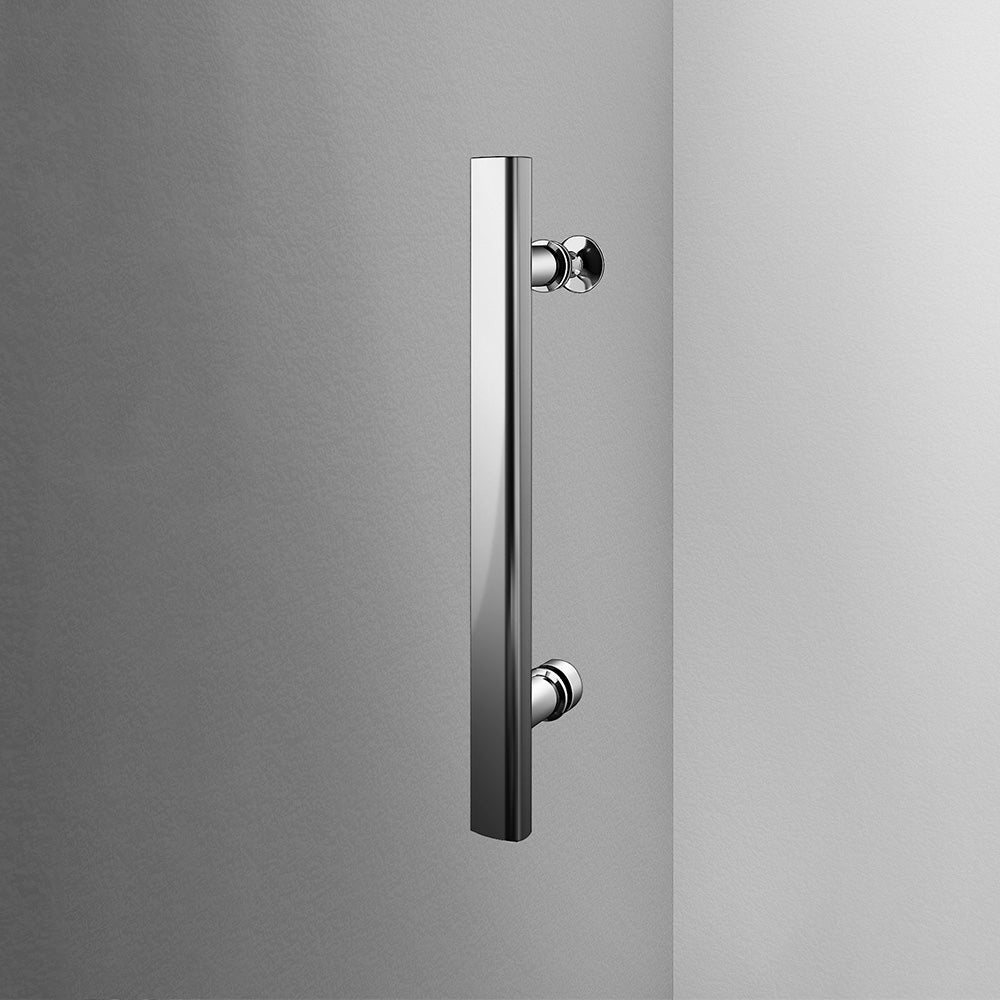 Porte de douche pivotante en verre 6mm avec accessoires en inox hauteur 185 cm