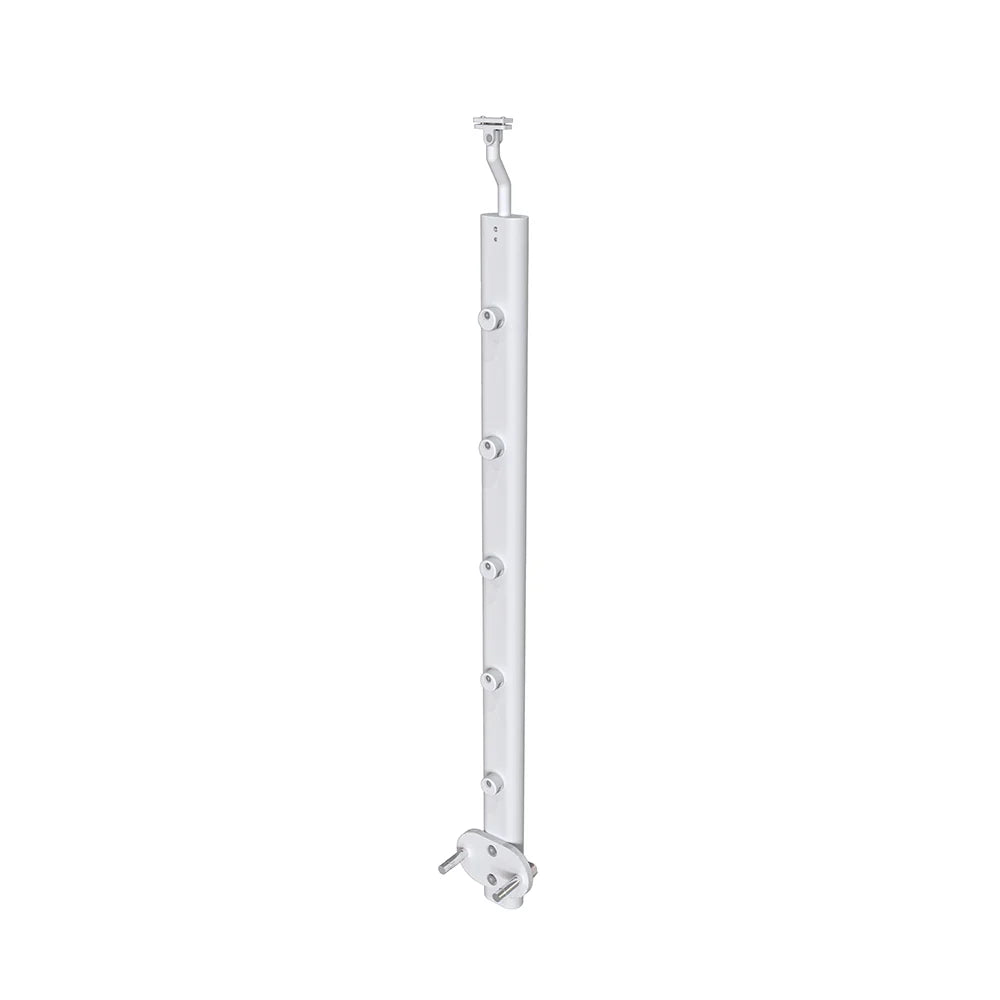Poteau seul pour garde-corps ou rampe d'escalier à 5 barreaux en aluminium