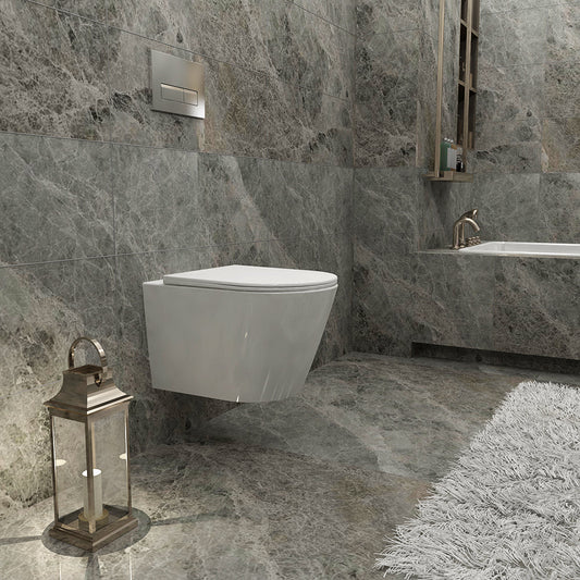 WC arrondie à suspendre avec abattant ultra fin à fermeture SOFT CLOSE - vue 2