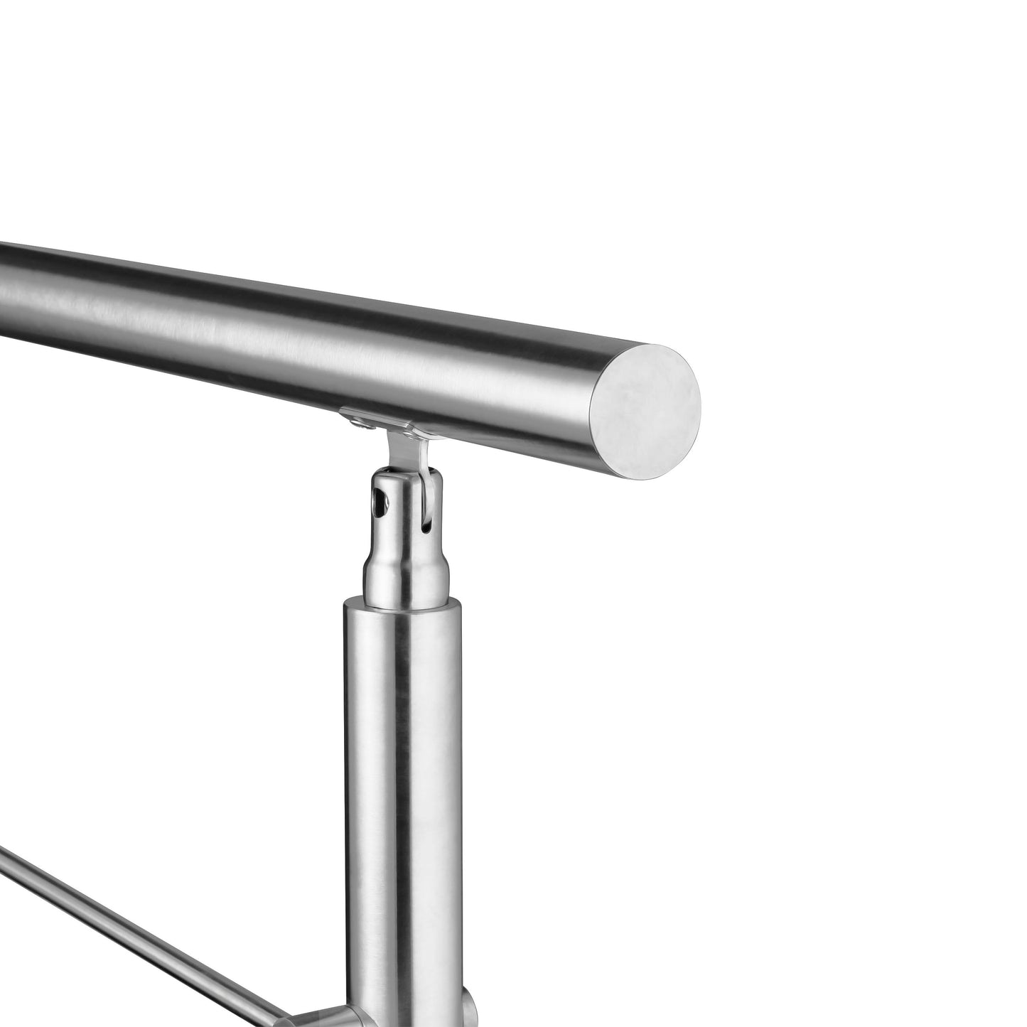 Kit Garde-corps en acier inoxydable Balustrade à 5 traverses largeur 80 à 200cm fixation à plat