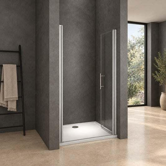 Porte de douche battante pour niche – en situation dans une salle de bain