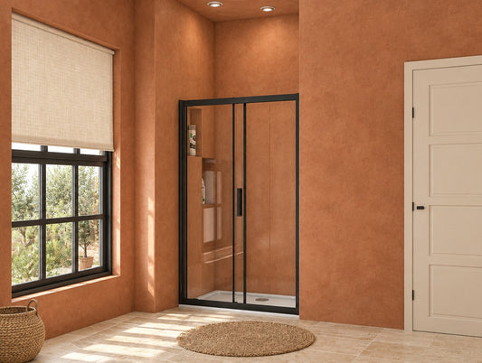 Porte de douche coulissante – en situation dans une salle de bain