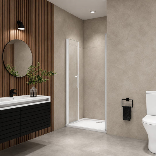 Porte de douche battante pour niche – en situation dans une salle de bain