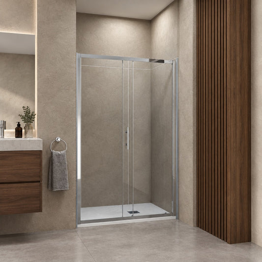 Porte de douche coulissante pour niche – en situation dans une salle de bain
