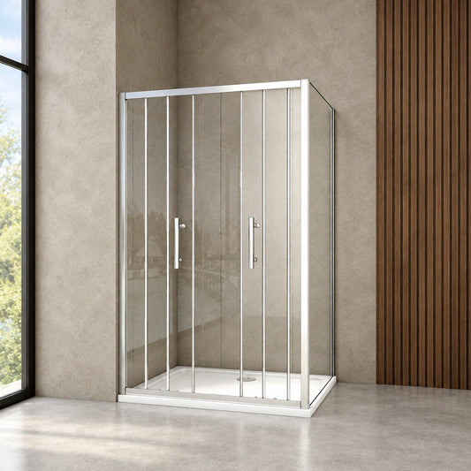 Cabine de douche coulissante accès d'angle – en situation dans une salle de bain