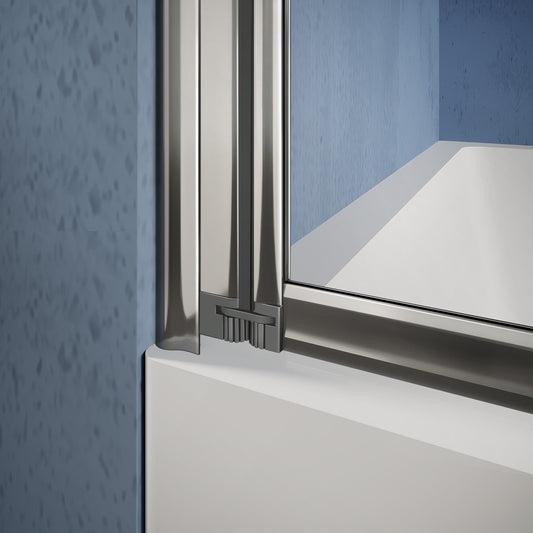 Pare-baignoire à 4 volets pivotant-pliant en verre securit 4 mm 100x140 - vue 2