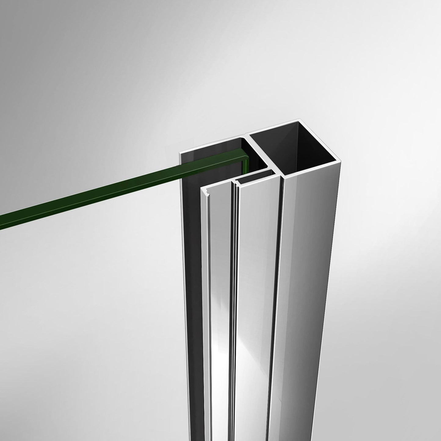 Profilé de compensation +2.5cm coté mur en aluminium pour paroi et porte de douche