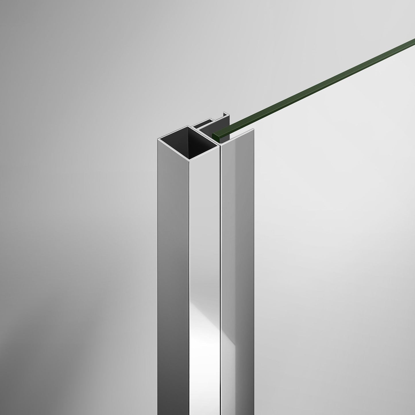 Profilé de compensation +2.5cm coté mur en aluminium pour paroi et porte de douche