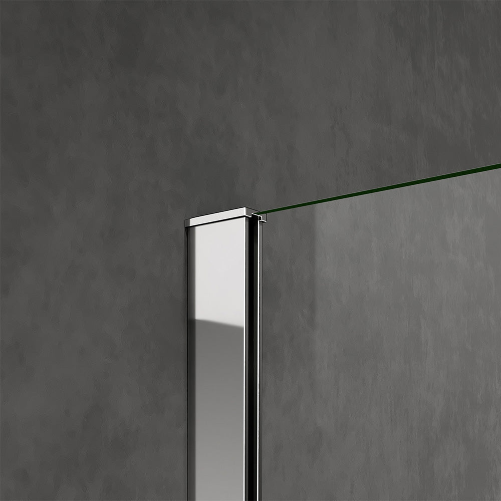Pare baignoire fixe en vitre trempé 5 mm transparent anticalcaire Hauteur 130 cm