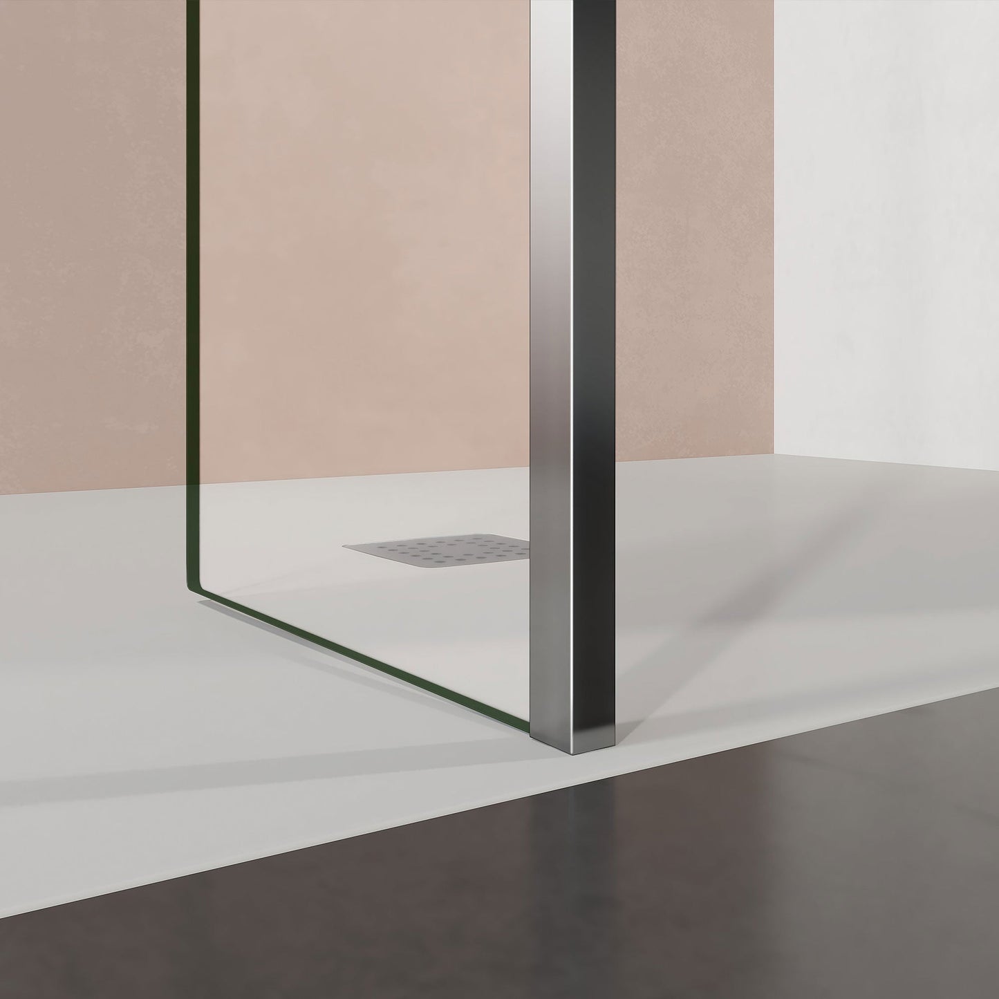 Retour fixe seul en verre securit transparent pour paroi de douche à l'italienne de 30-70-80-90cm