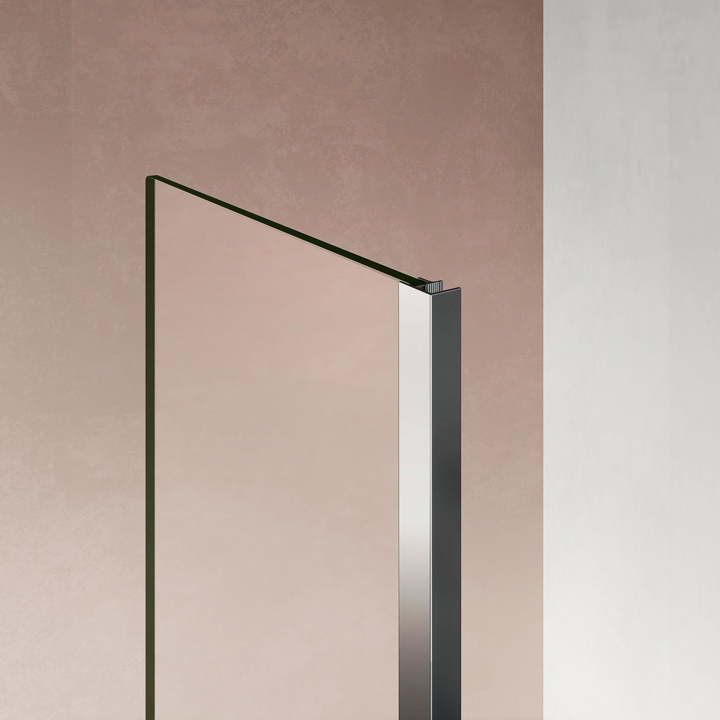 Retour fixe seul en verre securit transparent pour paroi de douche à l'italienne de 30-70-80-90cm
