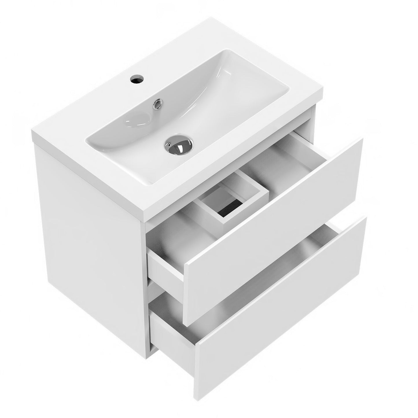 Meuble de salle de bain, Meuble sous vasque suspendu avec tiroirs de rangement 50cm, Blanc anthracite ou Bois Clair