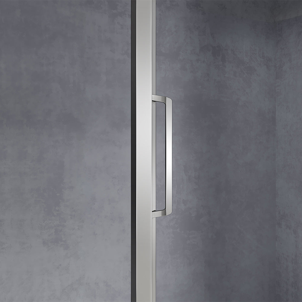 Porte de douche en aluminium et verre 6 mm transparent ouverture coulissante hauteur 185 cm