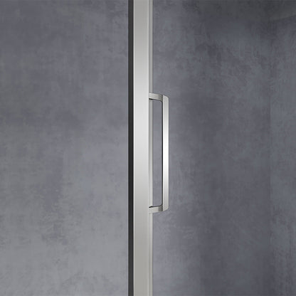 Porte de douche en aluminium et verre 6 mm transparent ouverture coulissante hauteur 185 cm