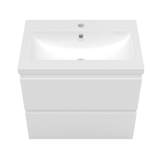 Meuble de salle de bain sous-vasque avec deux tiroirs de rangement et lavabo