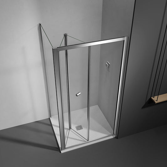 Porte de douche pliante en verre securit 4mm anticalcaire hauteur 185 cm - vue 2