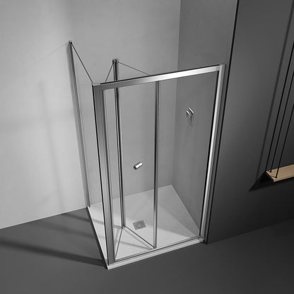 Porte de douche pliante en verre securit 4mm anticalcaire hauteur 185 cm