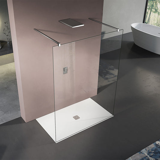 Paroi de douche à l'italienne avec ouverture des deux côtés 2 barres de fixation 90 cm recoupables - vue 2