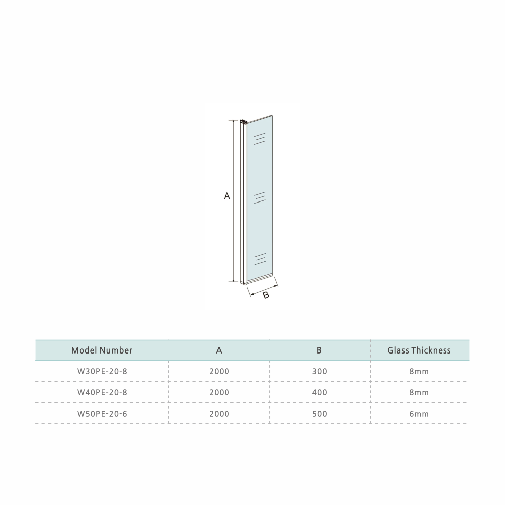 Retour pivotant seul en verre securit anticalcaire de 30-40-50 cm