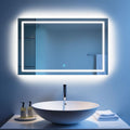 Miroir salle de bain LED 3 tons de couleur avec zone antibuée luminosité réglable