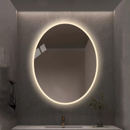 Miroir Oval avec éclairage LED pour salle de bain lumière réglable