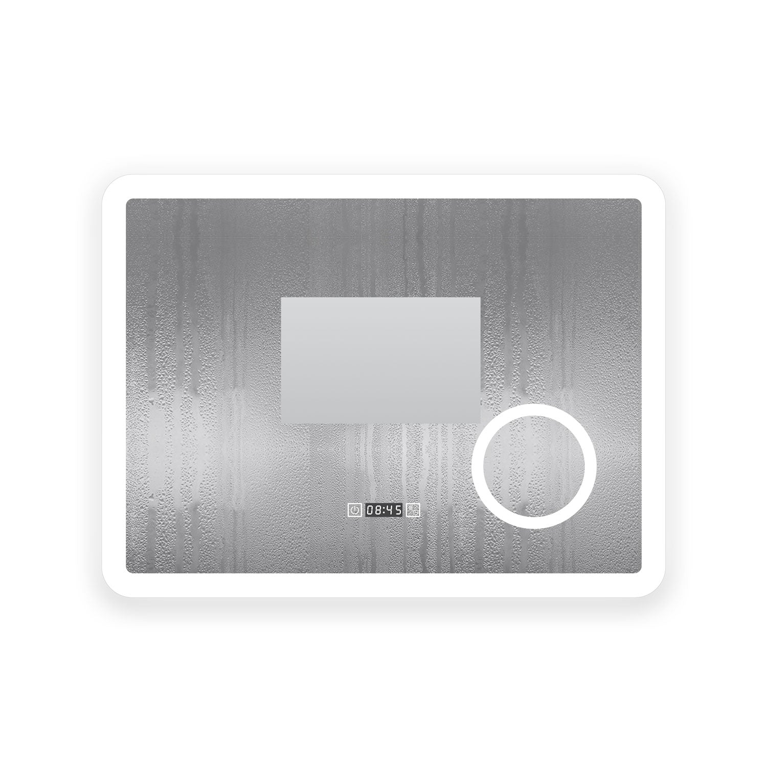 Miroir LEd avec horloge intégrée avec miroir grossissant x3