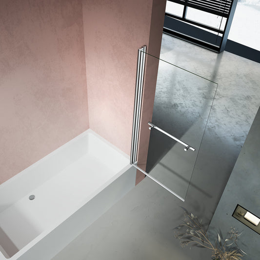 Pare-baignoire avec ouverture pivotante vers l'intérieur et l'extérieur en verre 6mm - vue 2