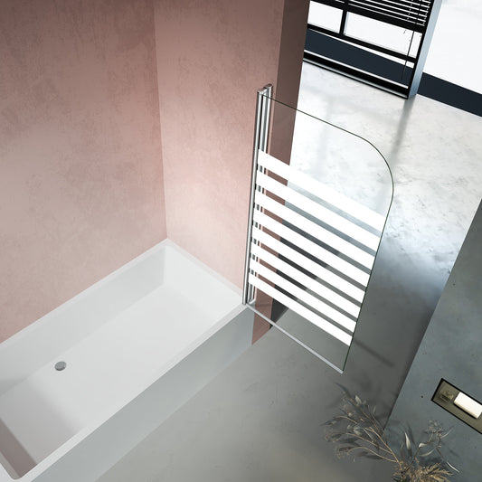 Pare-baignoire pivotant en verre trempé 6mm sablé anticalcaire - vue 2
