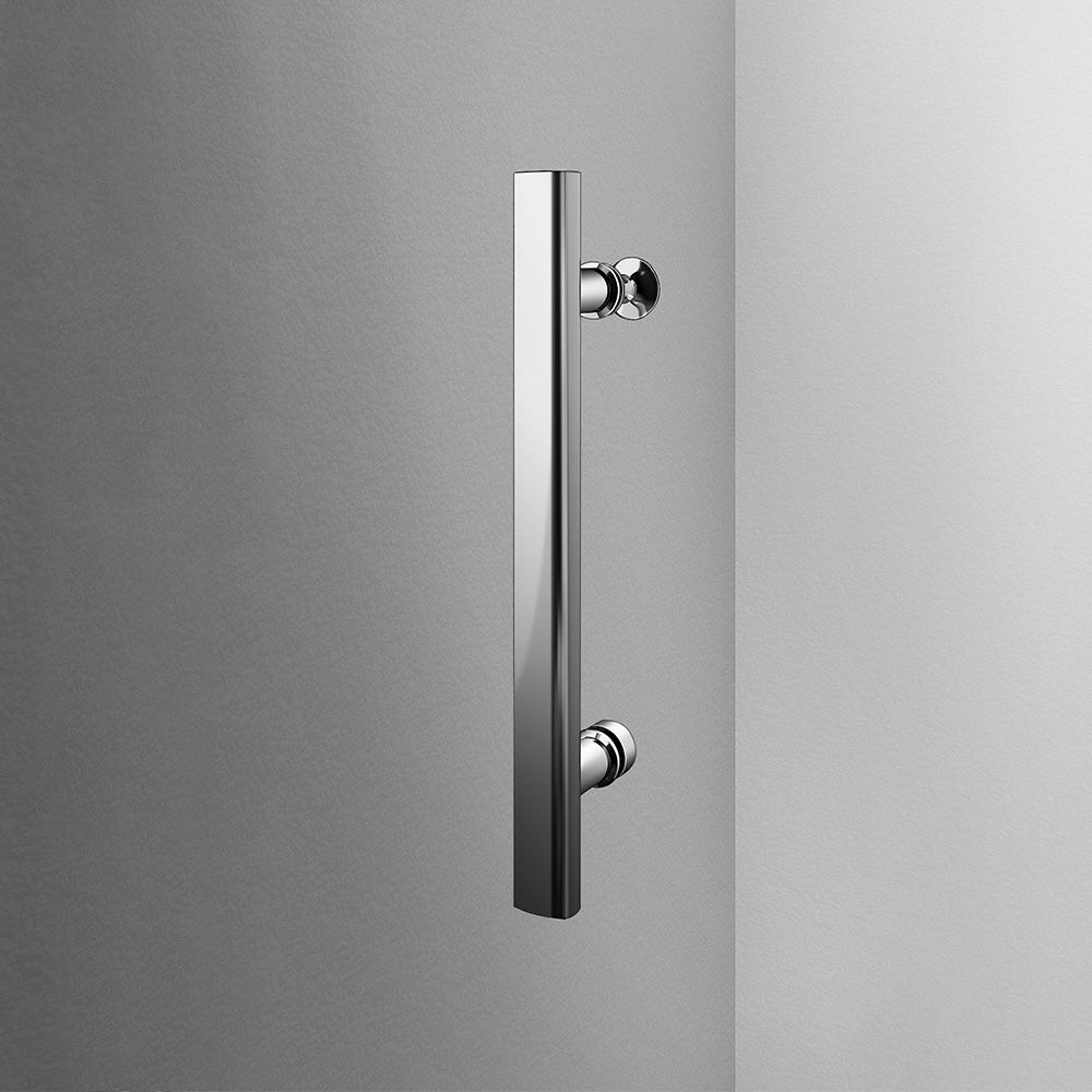 Porte de douche pivotante en verre 6mm avec accessoires en inox hauteur 185 cm