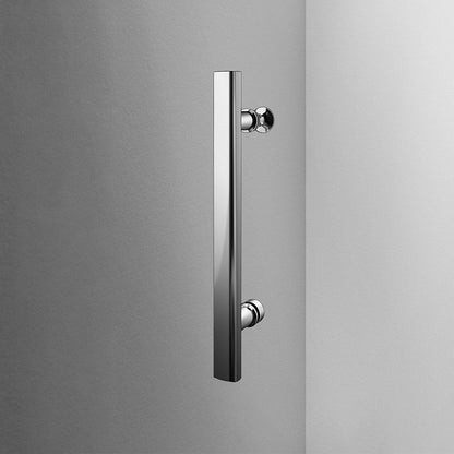 Porte de douche pivotante en verre 6mm avec accessoires en inox hauteur 185 cm