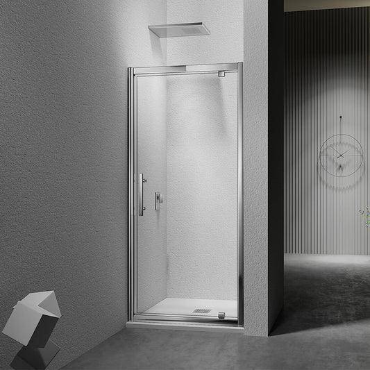 Porte de douche pivotante en verre 6mm avec accessoires en inox hauteur 185 cm - vue 2