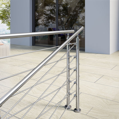 Garde-corps en inox 304  pour terrasse ou escalier à 5 barreaux Intérieur ou extérieur