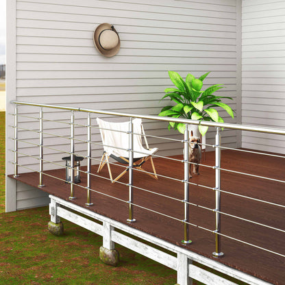 Garde-corps en inox 304  pour terrasse ou escalier à 5 barreaux Intérieur ou extérieur