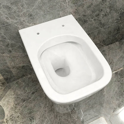 WC forme carrée à suspendre sans bride avec abattant ultra fin à fermeture SOFT CLOSE