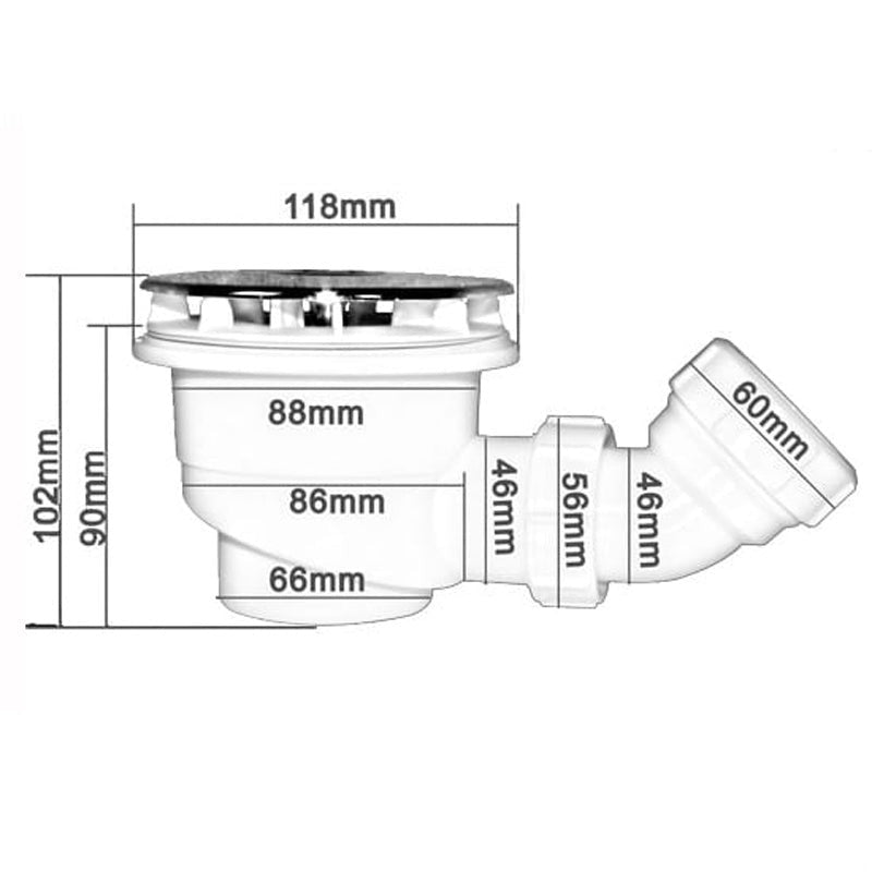 Receveur de douche extra-plat blanc en résine minérale et gel coat – schéma et dimensions