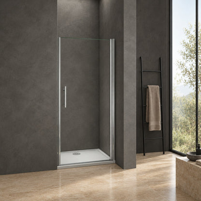 Porte de douche pivotante pour niche – en situation dans une salle de bain