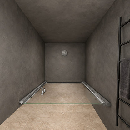 Porte de douche pivotante pour niche – en situation dans une salle de bain