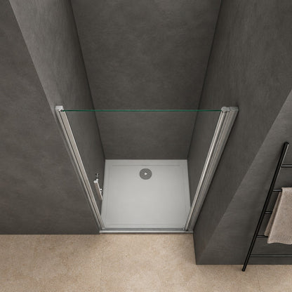 Porte de douche pivotante pour niche – en situation dans une salle de bain