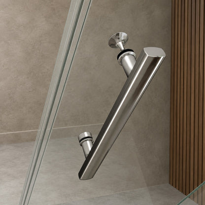 Cabine de douche à 2 portes pivotantes accès d'angle – en situation dans une salle de bain