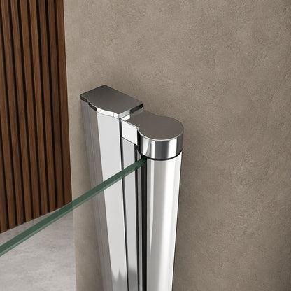 Cabine de douche à 2 portes pivotantes accès d'angle – en situation dans une salle de bain
