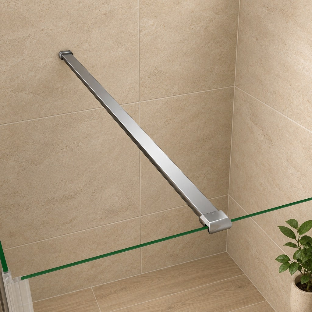 Cabine de douche pivotante accès d'angle – en situation dans une salle de bain